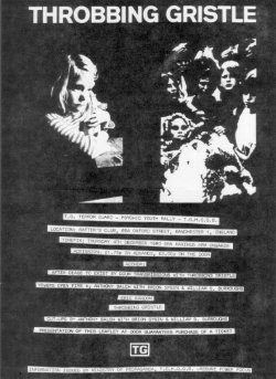 Industrial Records promotional leaflet