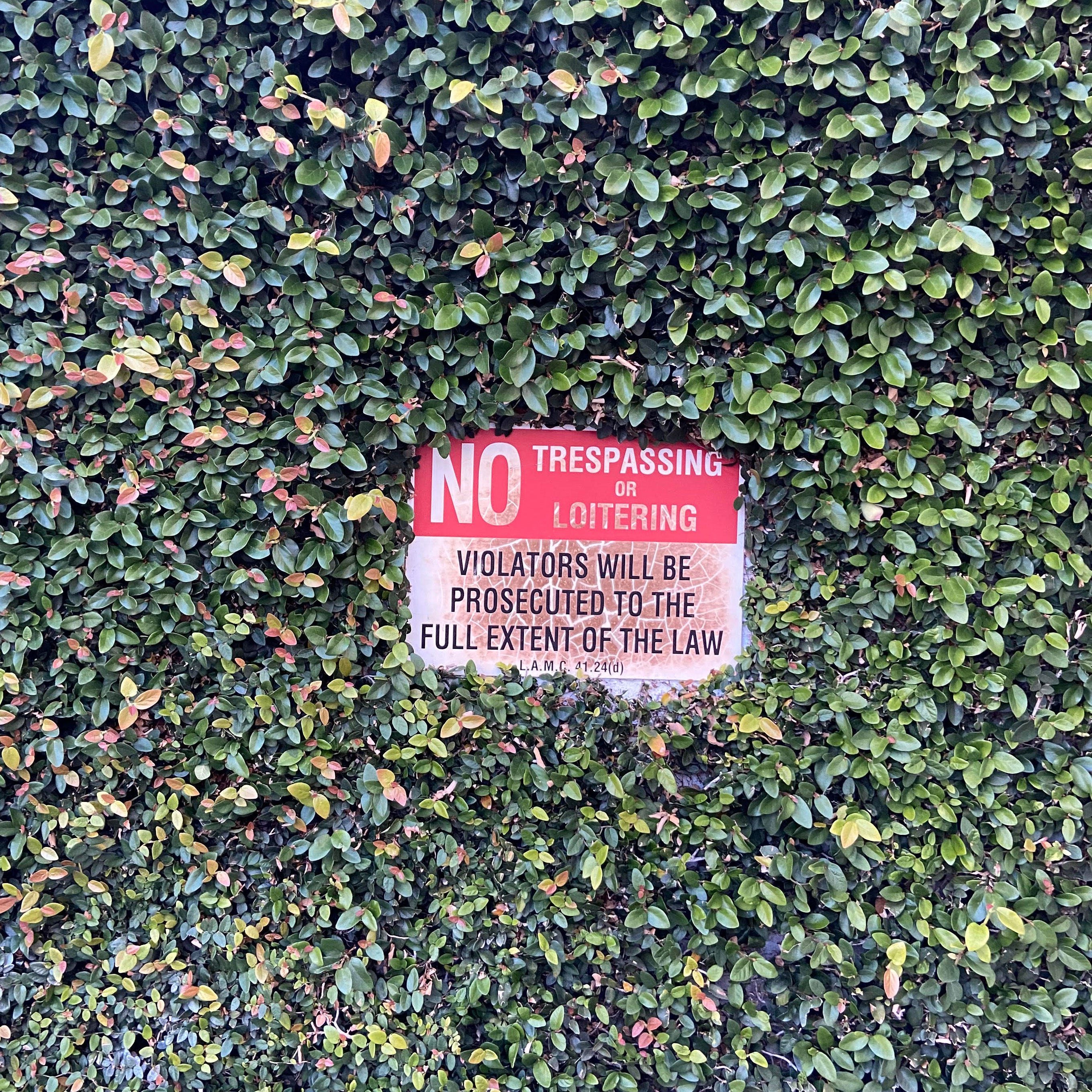 No trespassing by Jeff outside a laundromat